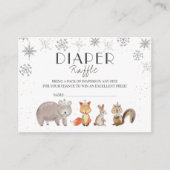 Winter Bos Dier, Luier Raffle Ticket Informatiekaartje (Voorkant)