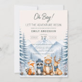Winter Bos Dieren Baby Shower Kaart (Voorkant)