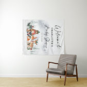 Winter Bos Dieren Baby Shower Welkom Wandkleed (In Situ (horizontaal))