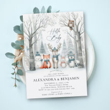 Winter Bos Dieren Geslachtsonderzoek Baby Shower