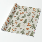 Winter Bos Dieren Kerstmis Cadeaupapier (Uitgerold)