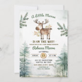 Winter Bos Eland Baby Shower Kaart (Voorkant)