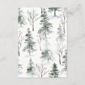 Winter Bos | Gegevens bruiloftsgast Informatiekaartje (Achterkant)