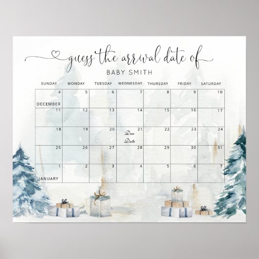 Winter bos genderneutraal Raad de Vervaldatum Poster (Voorkant)