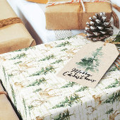 Winter Bos Hert Kerst Inpakpapier