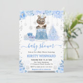 Winter Bos Herten Baby Shower Kaart (Staand voorkant)