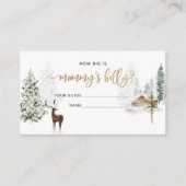 Winter bos herten hoe groot is mama buik informatiekaartje (Voorkant)