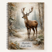 Winter Bos Herten Notitieboek (Voorkant)