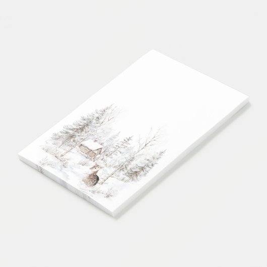 Winter bos herten post-it® notes (Schuin)