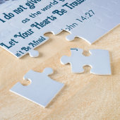 Winter bos huis- John 14:27 Bijbel Verse Legpuzzel (Zijkant)