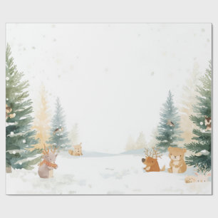 Winter Bos Inpakpapier – Besneeuwde Dennen