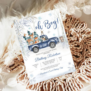 Winter Bos Jongen Baby Shower Uitnodiging