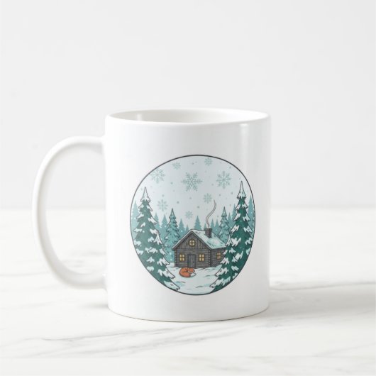Winter Bos Keramische Mok (330ml) (Links)