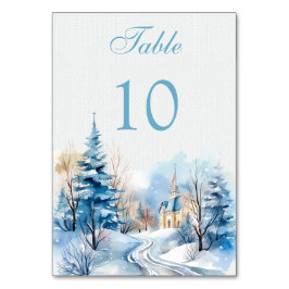 Winter bos kerk bruiloft kaart