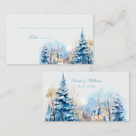 Winter bos kerk Trouwplaats Kaart Plaatskaartje