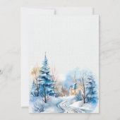 Winter bos kerk Trouwtafel Zitplaatsen Kaart (Achterkant)