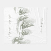 Winter Bos Kerstboom Dennnen Monogram Fleece Deken (Voorkant (Horizontaal))