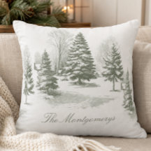 Winter Bos Kerstboom Dennnen Monogram