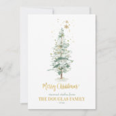 Winter Bos Kerstboom Kaart (Voorkant)