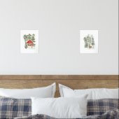 Winter Bos Kerstdorp Print Vakantie Muurkunst Sets (Slaapkamer)
