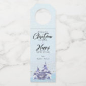 Winter Bos Kerstfles Hanger Label 🎁 (Voorkant)