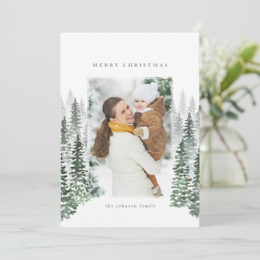 Winter Bos Kerstkaart (Staand voorkant)