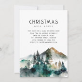 Winter Bos Kerstmis Open Huis Kaart (Voorkant)