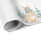 Winter Bos Konijn Baby Shower Cadeaupapier (Rol Hoek)