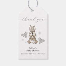 Winter Bos Konijn Schaatsen Baby Shower
