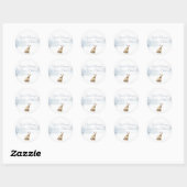 Winter Bos Landschap Haas Ronde Sticker (Vel)