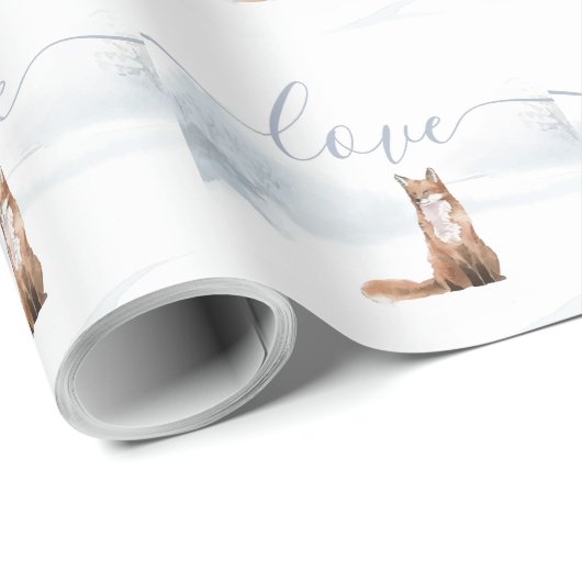 Winter Bos Landschap Vos Cadeaupapier (Rol Hoek)