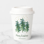 Winter-bos met kerstpapier papieren bekers (Achterkant)