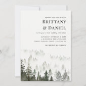 Winter Bos Modern Script Foto QR Code Bruiloft Kaart (Voorkant)