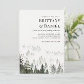 Winter Bos Modern Script Foto QR Code Bruiloft Kaart (Staand voorkant)