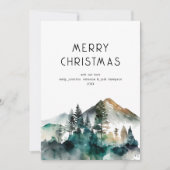 Winter Bos Naam Vrolijk Kerstfeest Feestdagenkaart (Voorkant)