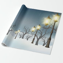 Winter bos patroon Inpakpapier