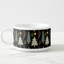 Winter Bos Patroon Kerstbomen Feestelijke Plezier