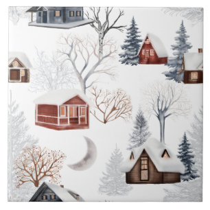 Winter Bos Patroon Tegeltje