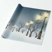 Winter bos patroon Wrapping Papier (Uitgerold)