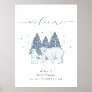 Winter Bos Polar Beer Baby Shower Welkom Poster