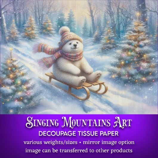 Winter Bos Poolbeer Slee Craft Decoupage Tissuepapier