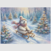 Winter Bos Poolbeer Slee Craft Decoupage Tissuepapier (Voorkant)