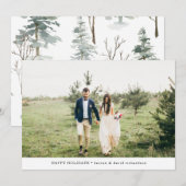 Winter Bos | Prettig feestdagen foto Feestdagenkaart (Voorkant / Achterkant)