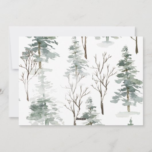 Winter Bos | Prettig Nieuwjaar Foto Feestdagenkaart (Achterkant)