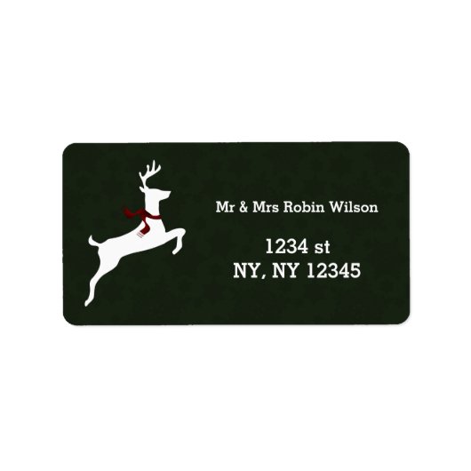 Winter bos rendier rode vakantie labels (Voorkant)
