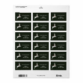 Winter bos rendier rode vakantie labels (Full Sheet)
