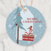 Winter bos rustieke boom Vrolijk kerstfeest Bedankjes Labels (Voorkant)