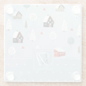 Winter bos Scandinavische monogram decoratie Glazen Onderzetter (Achterkant)