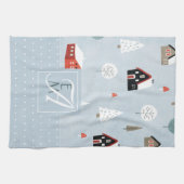 Winter bos Scandinavische monogram decoratie Theedoek (Horizontaal)
