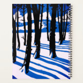 Winter Bos Schaduwen – Blauwe Minimale Natuur Planner (Achterkant)